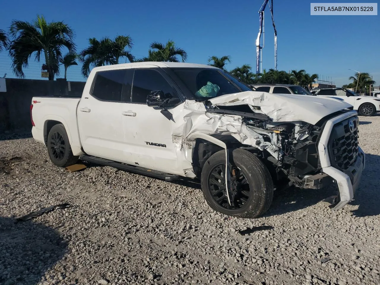 2022 Toyota Tundra Crewmax Sr VIN: 5TFLA5AB7NX015228 Lot: 74018484