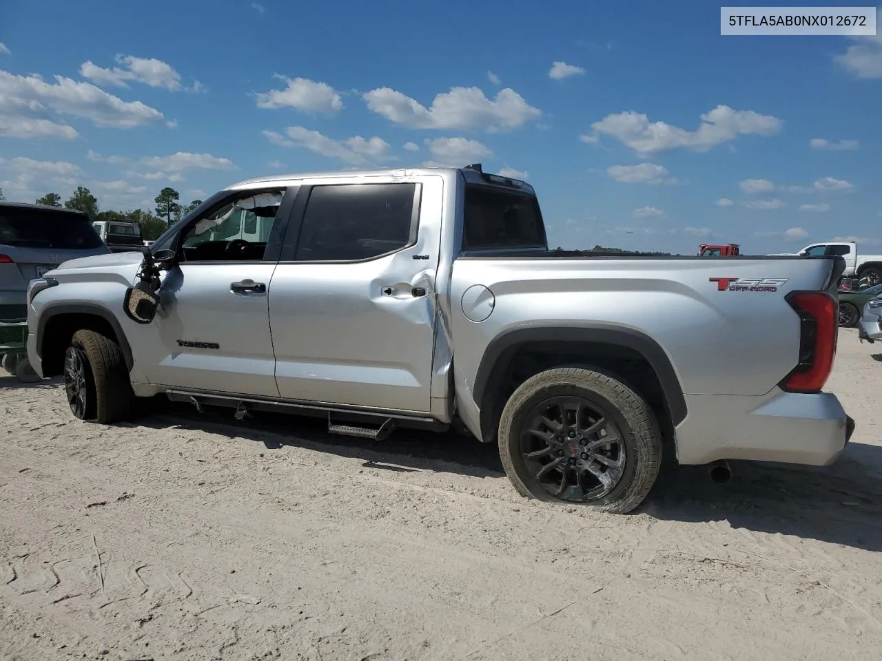 2022 Toyota Tundra Crewmax Sr VIN: 5TFLA5AB0NX012672 Lot: 74381074