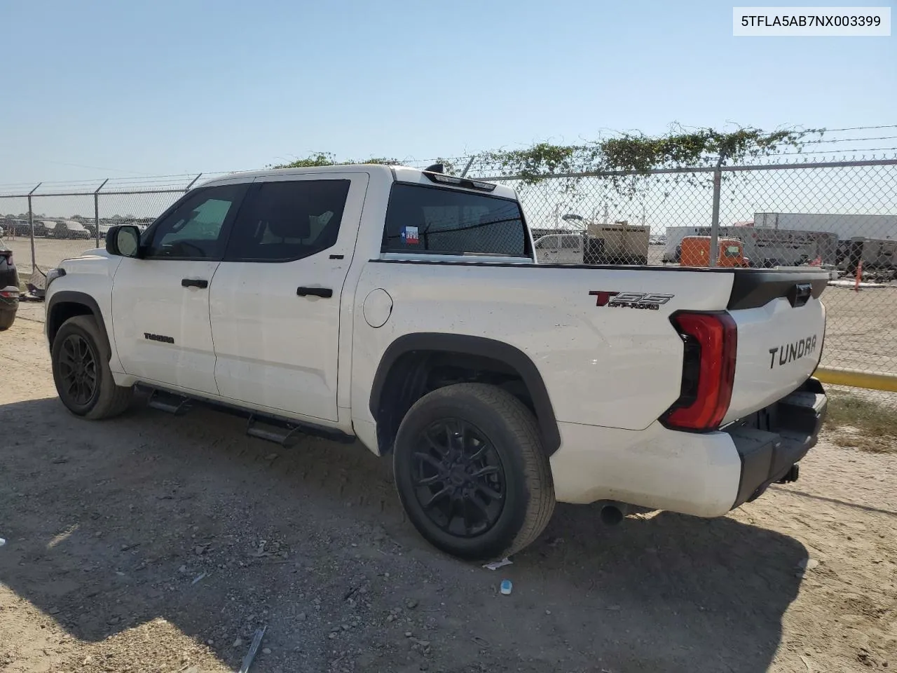 2022 Toyota Tundra Crewmax Sr VIN: 5TFLA5AB7NX003399 Lot: 74529234