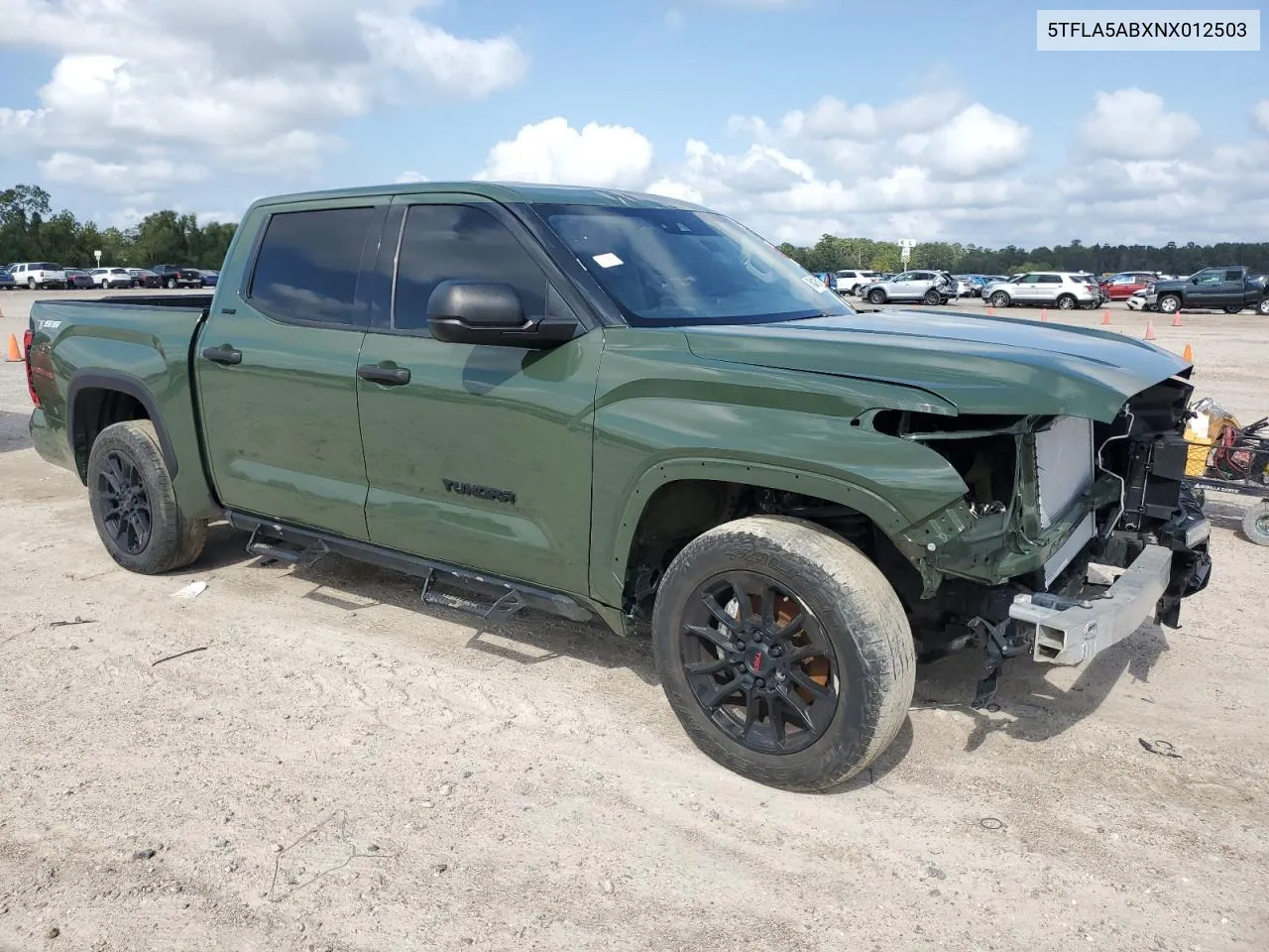 2022 Toyota Tundra Crewmax Sr VIN: 5TFLA5ABXNX012503 Lot: 75023634