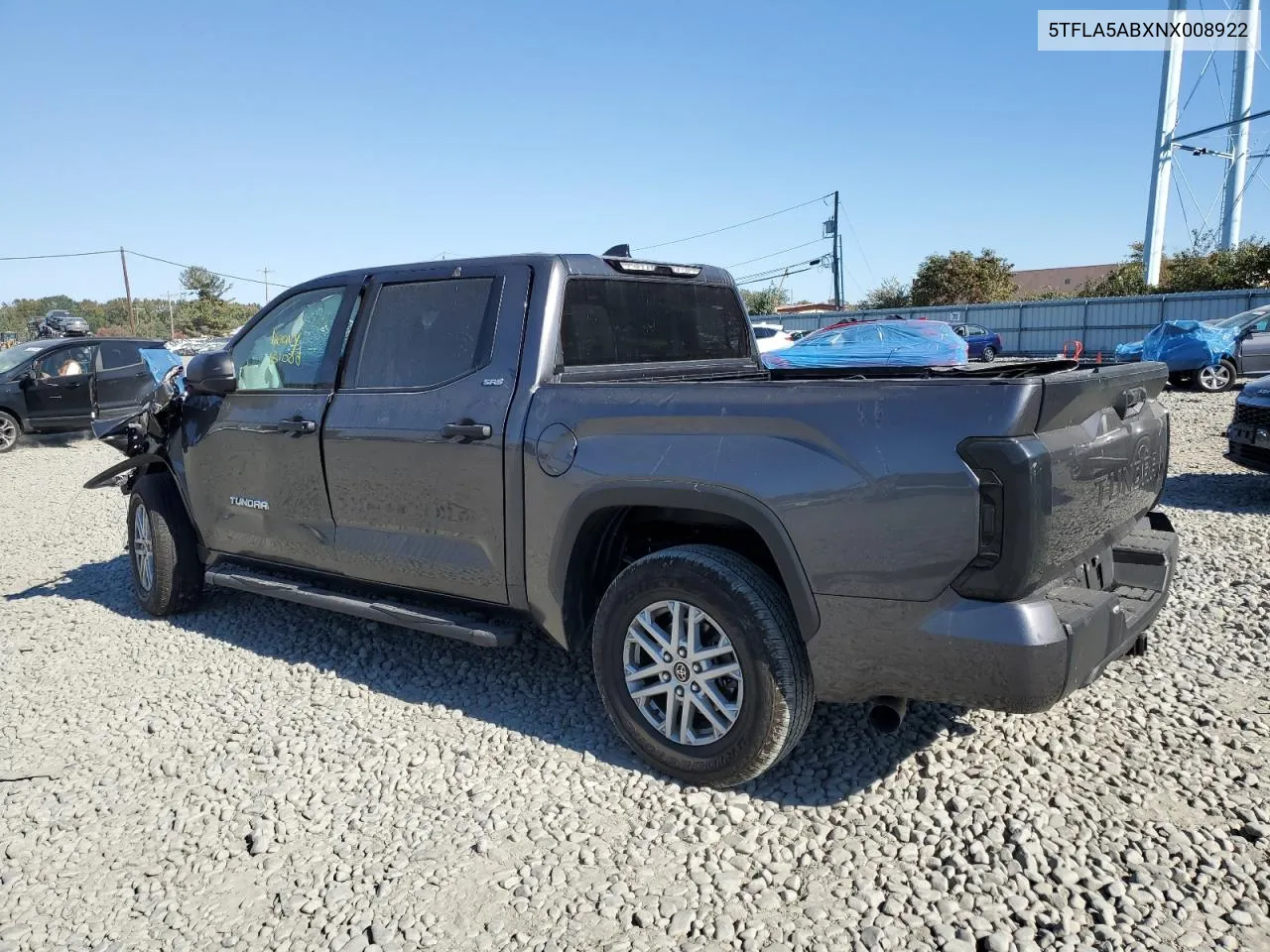 2022 Toyota Tundra Crewmax Sr VIN: 5TFLA5ABXNX008922 Lot: 75829104