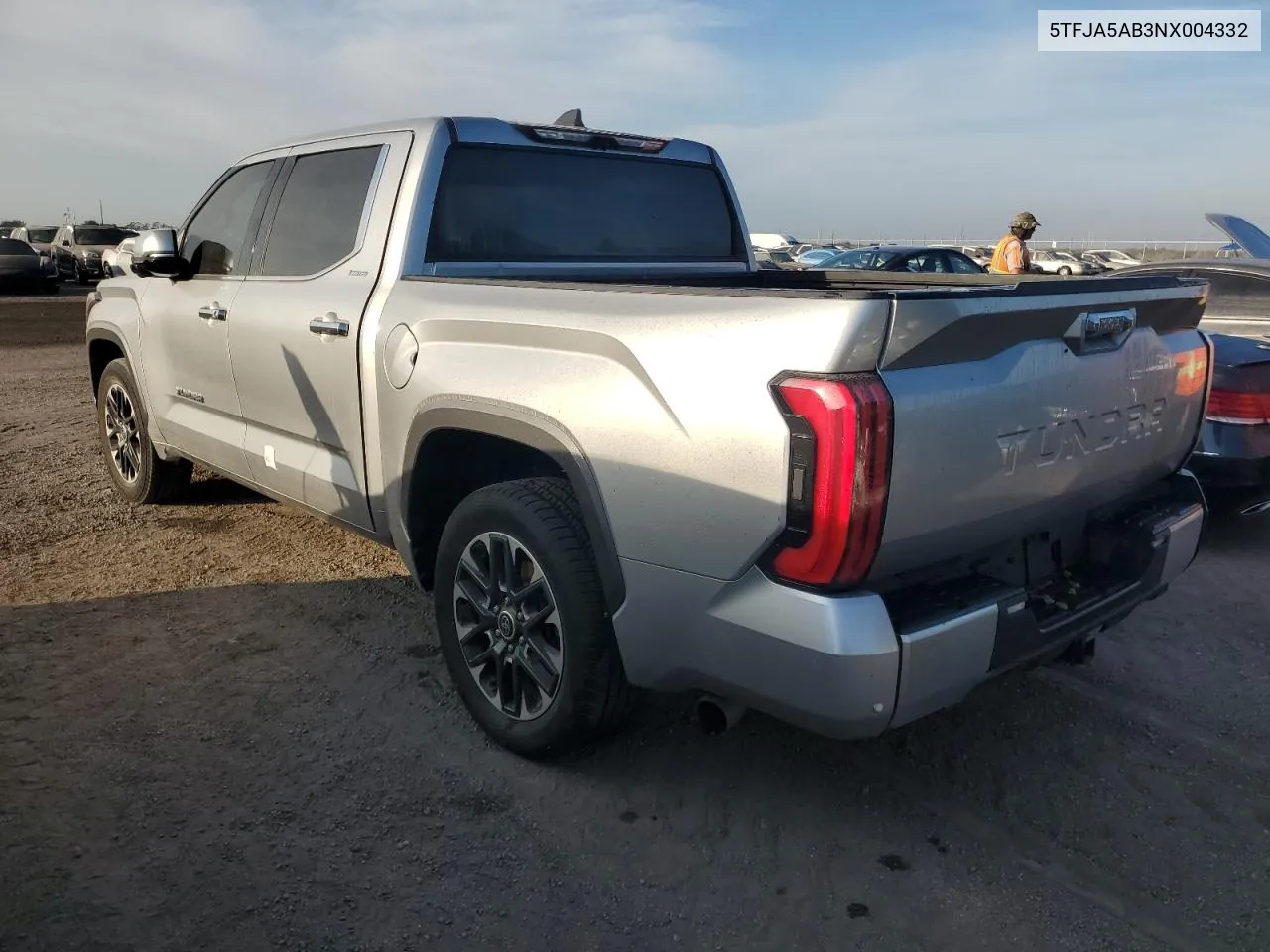 2022 Toyota Tundra Crewmax Limited VIN: 5TFJA5AB3NX004332 Lot: 76190714