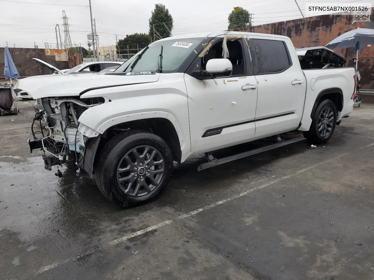 2022 Toyota Tundra Crewmax Platinum VIN: 5TFNC5AB7NX001526 Lot: 76499404