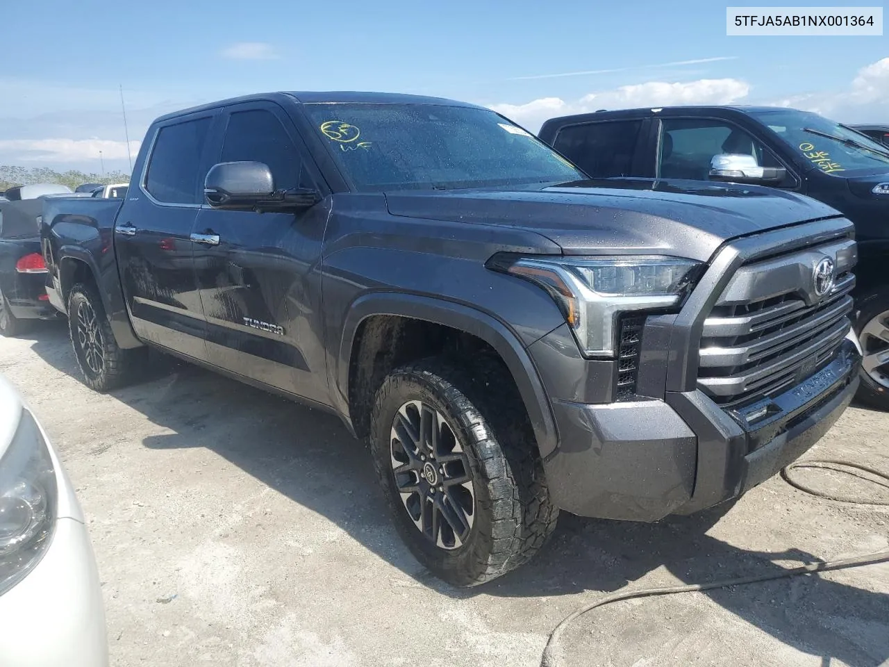 2022 Toyota Tundra Crewmax Limited VIN: 5TFJA5AB1NX001364 Lot: 77585334