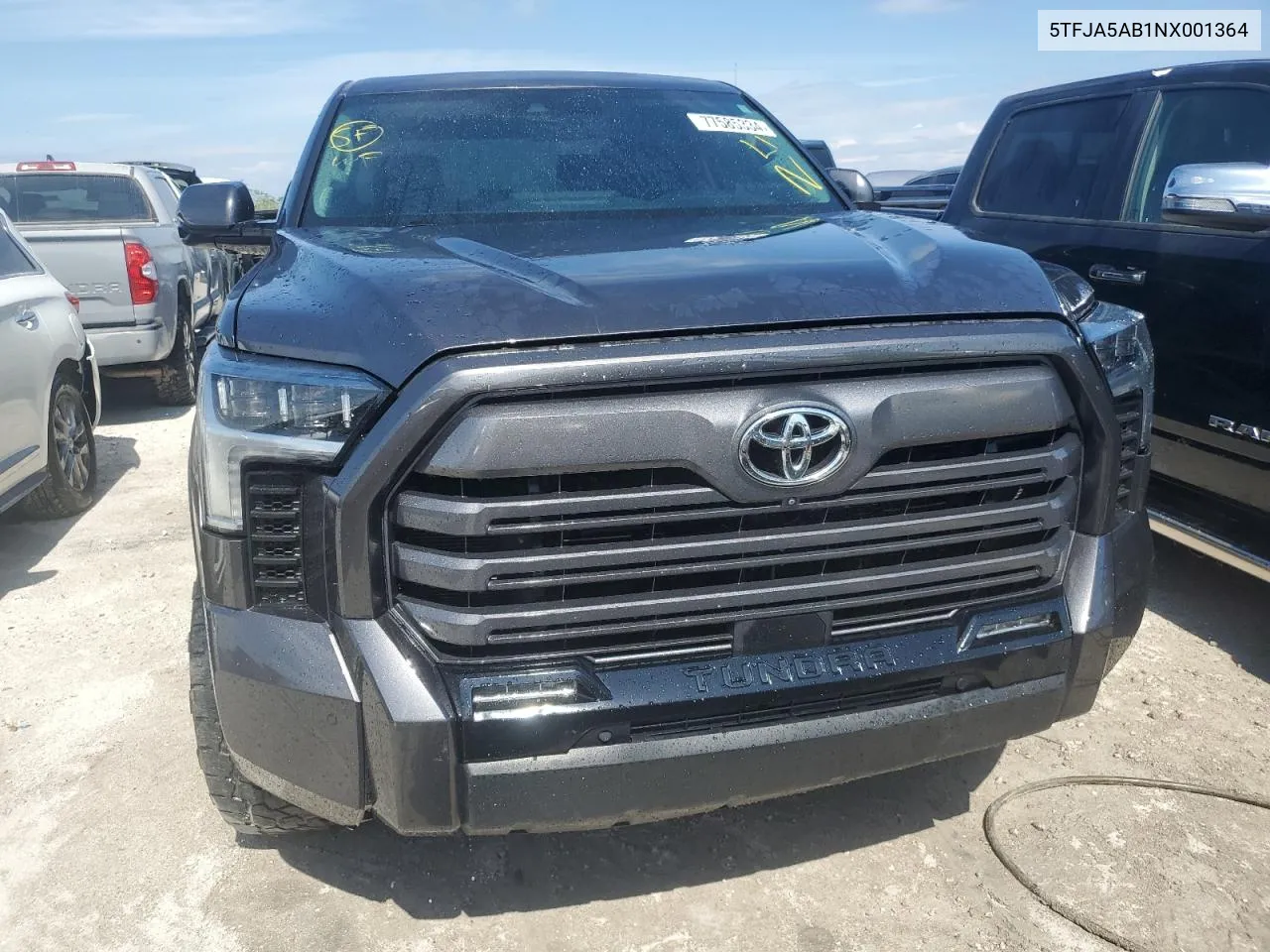 2022 Toyota Tundra Crewmax Limited VIN: 5TFJA5AB1NX001364 Lot: 77585334