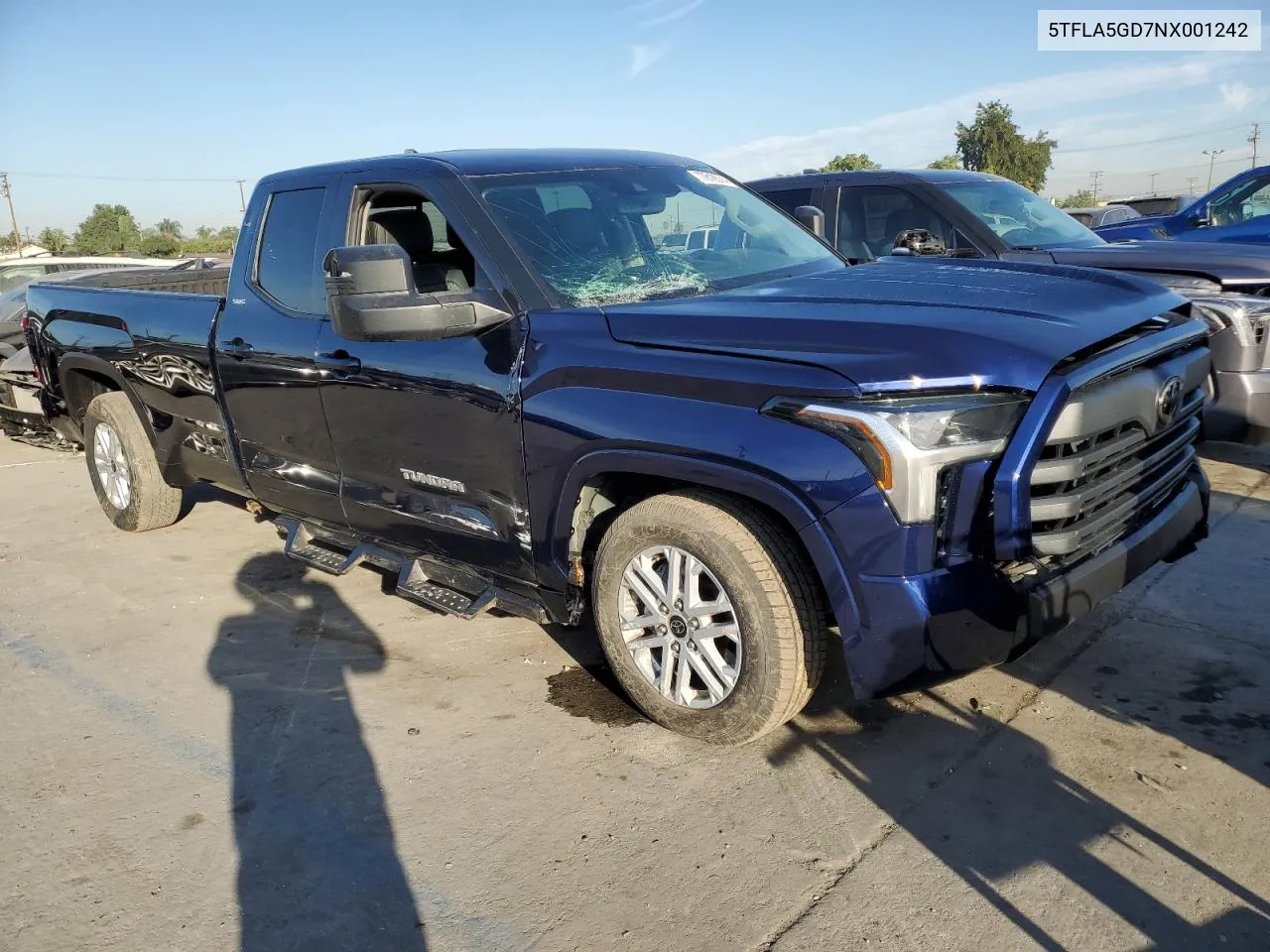 2022 Toyota Tundra Double Cab Sr VIN: 5TFLA5GD7NX001242 Lot: 77819574