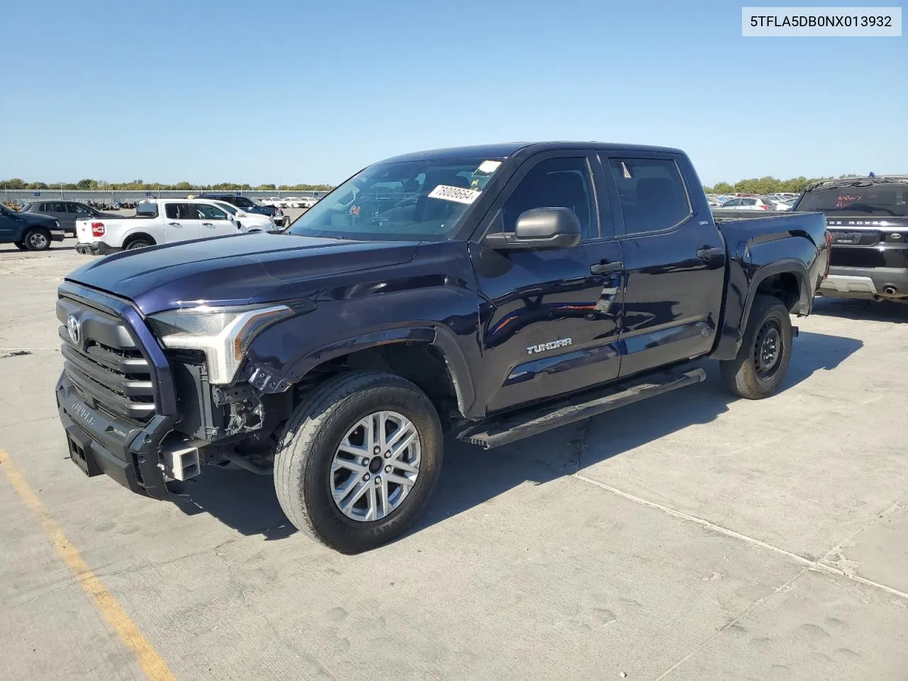 2022 Toyota Tundra Crewmax Sr VIN: 5TFLA5DB0NX013932 Lot: 78009664