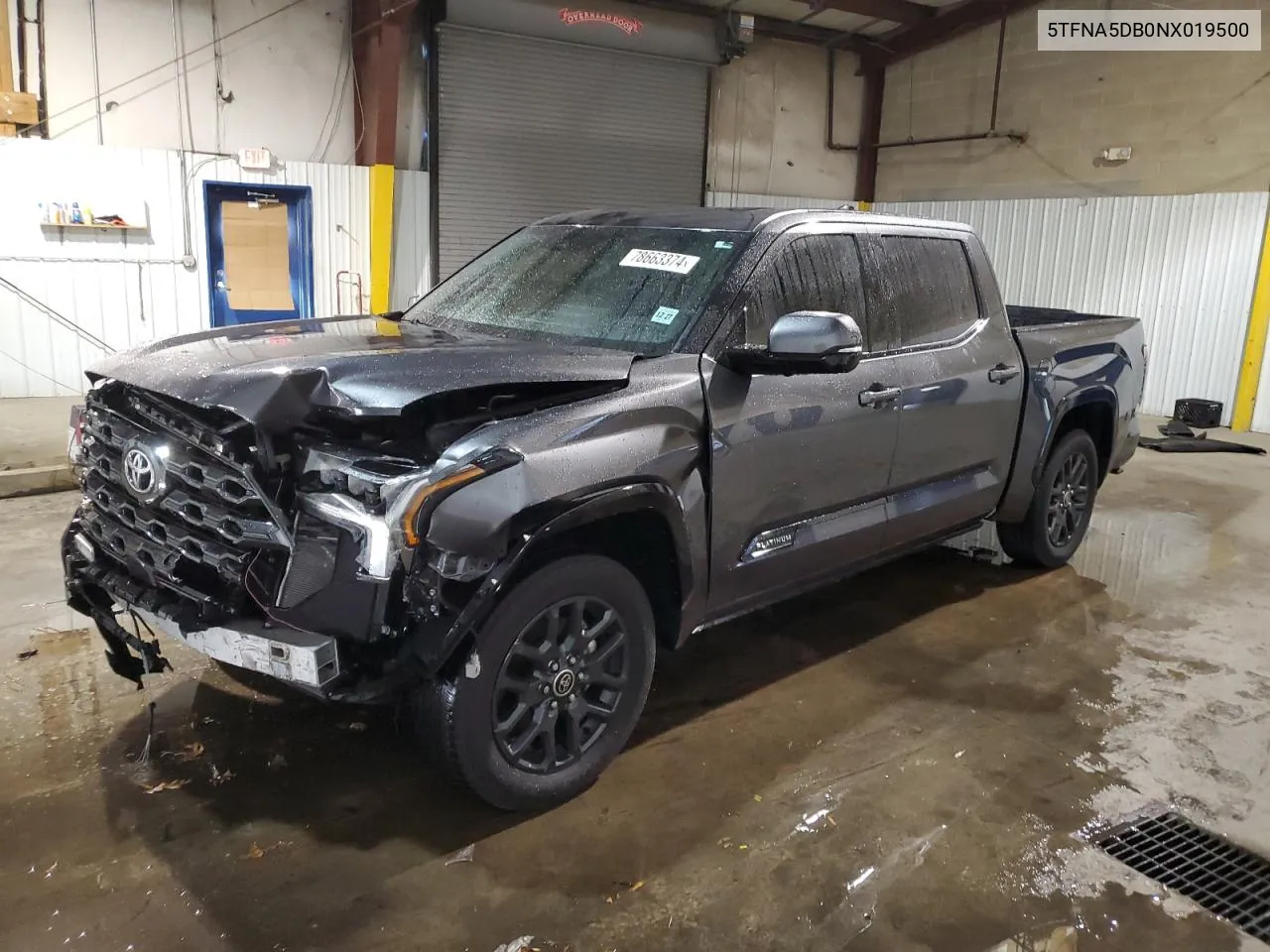 2022 Toyota Tundra Crewmax Platinum VIN: 5TFNA5DB0NX019500 Lot: 78663374