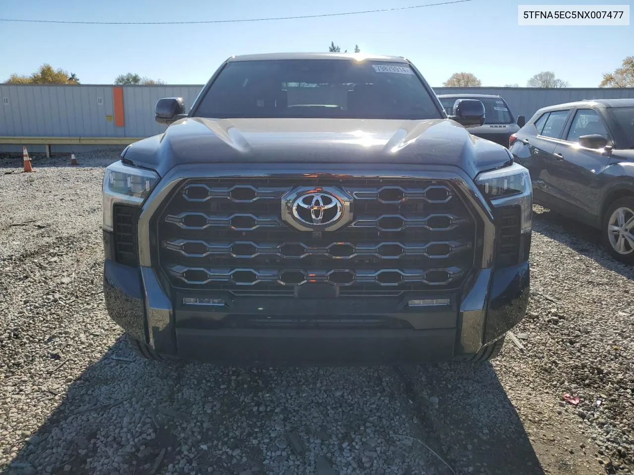 2022 Toyota Tundra Crewmax Platinum VIN: 5TFNA5EC5NX007477 Lot: 79879914