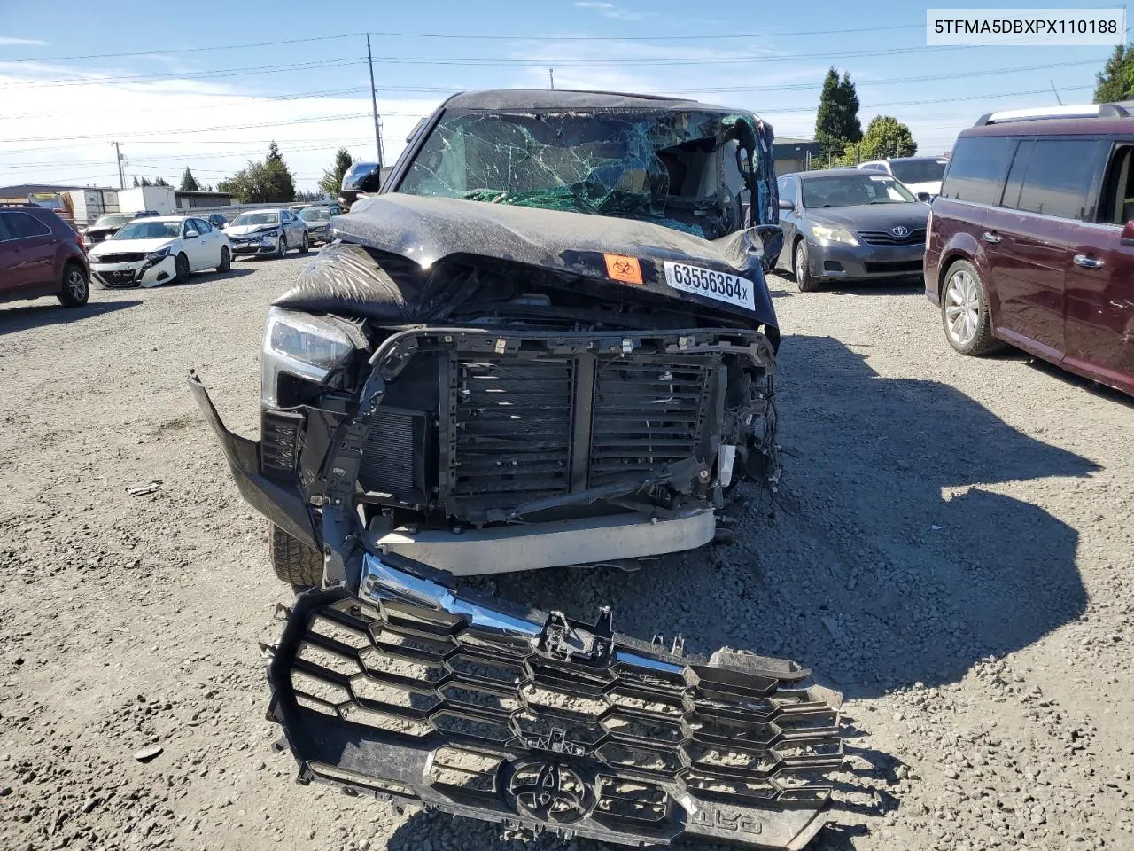 2023 Toyota Tundra Crewmax Platinum VIN: 5TFMA5DBXPX110188 Lot: 63556364