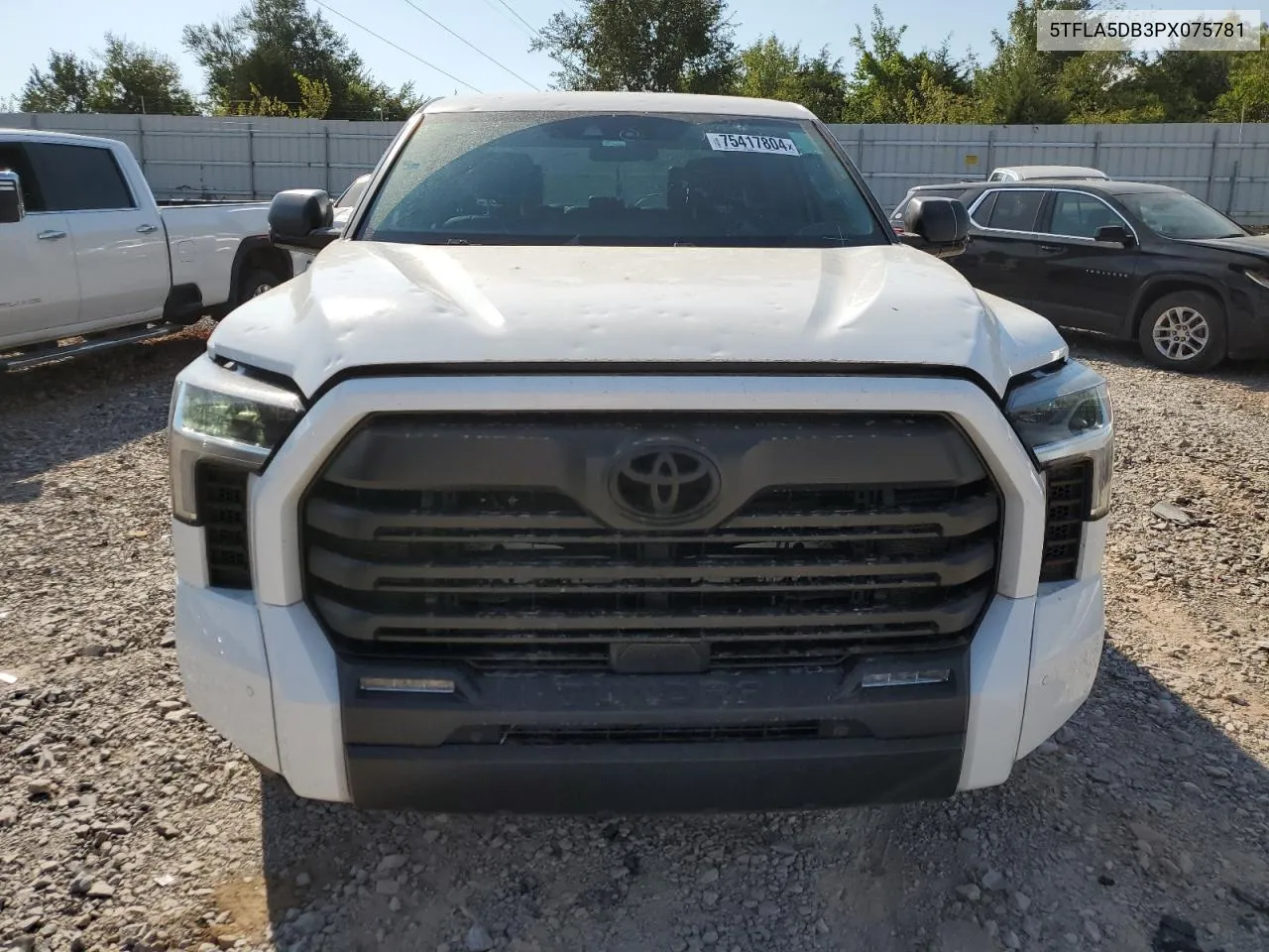 2023 Toyota Tundra Crewmax Sr VIN: 5TFLA5DB3PX075781 Lot: 75417804