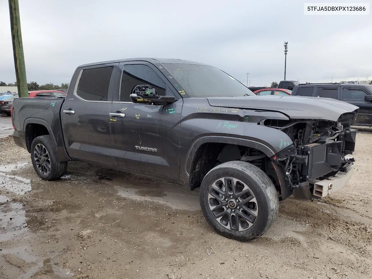 2023 Toyota Tundra Crewmax Limited VIN: 5TFJA5DBXPX123686 Lot: 77781074