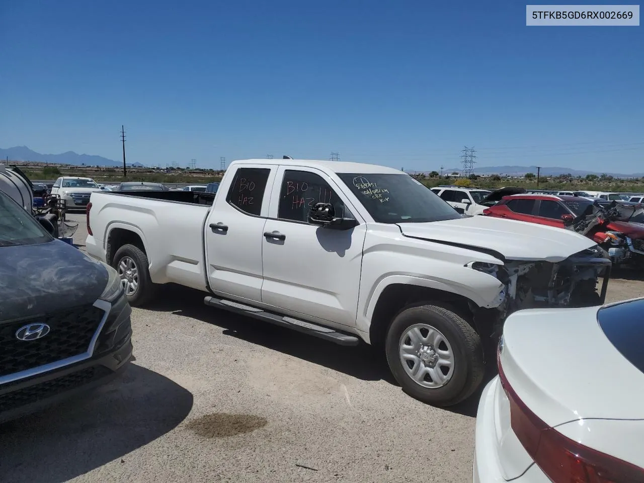 2024 Toyota Tundra Double Cab Sr VIN: 5TFKB5GD6RX002669 Lot: 40234404