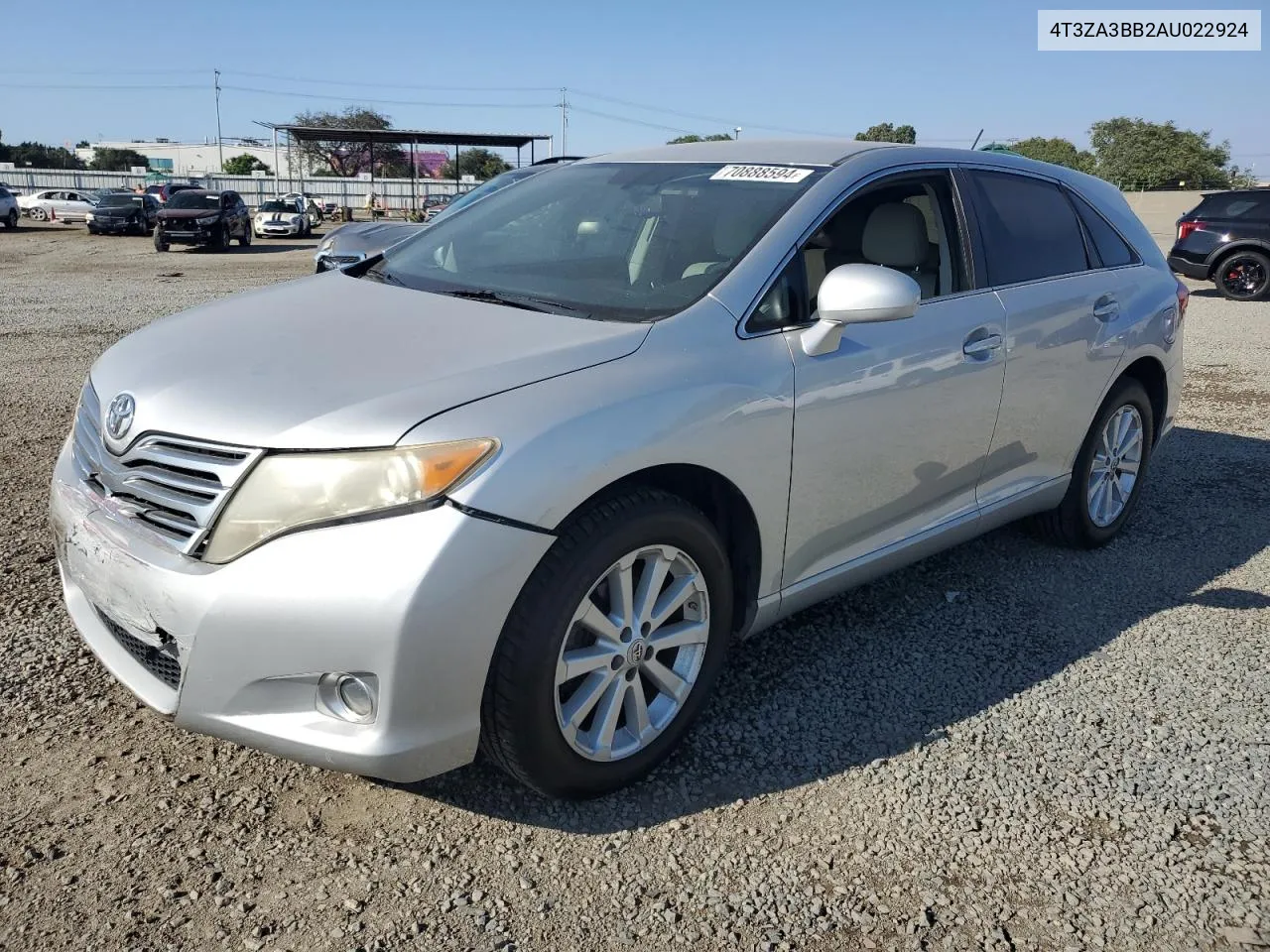 2010 Toyota Venza VIN: 4T3ZA3BB2AU022924 Lot: 70888594