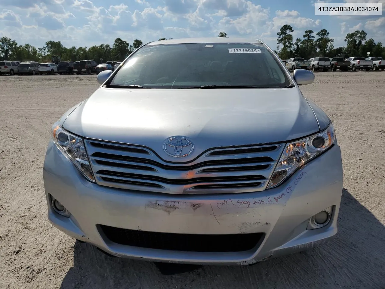 2010 Toyota Venza VIN: 4T3ZA3BB8AU034074 Lot: 71179824