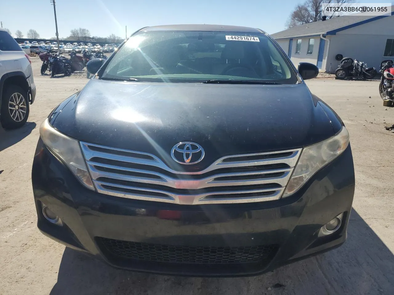 2012 Toyota Venza Le VIN: 4T3ZA3BB6CU061955 Lot: 44291674