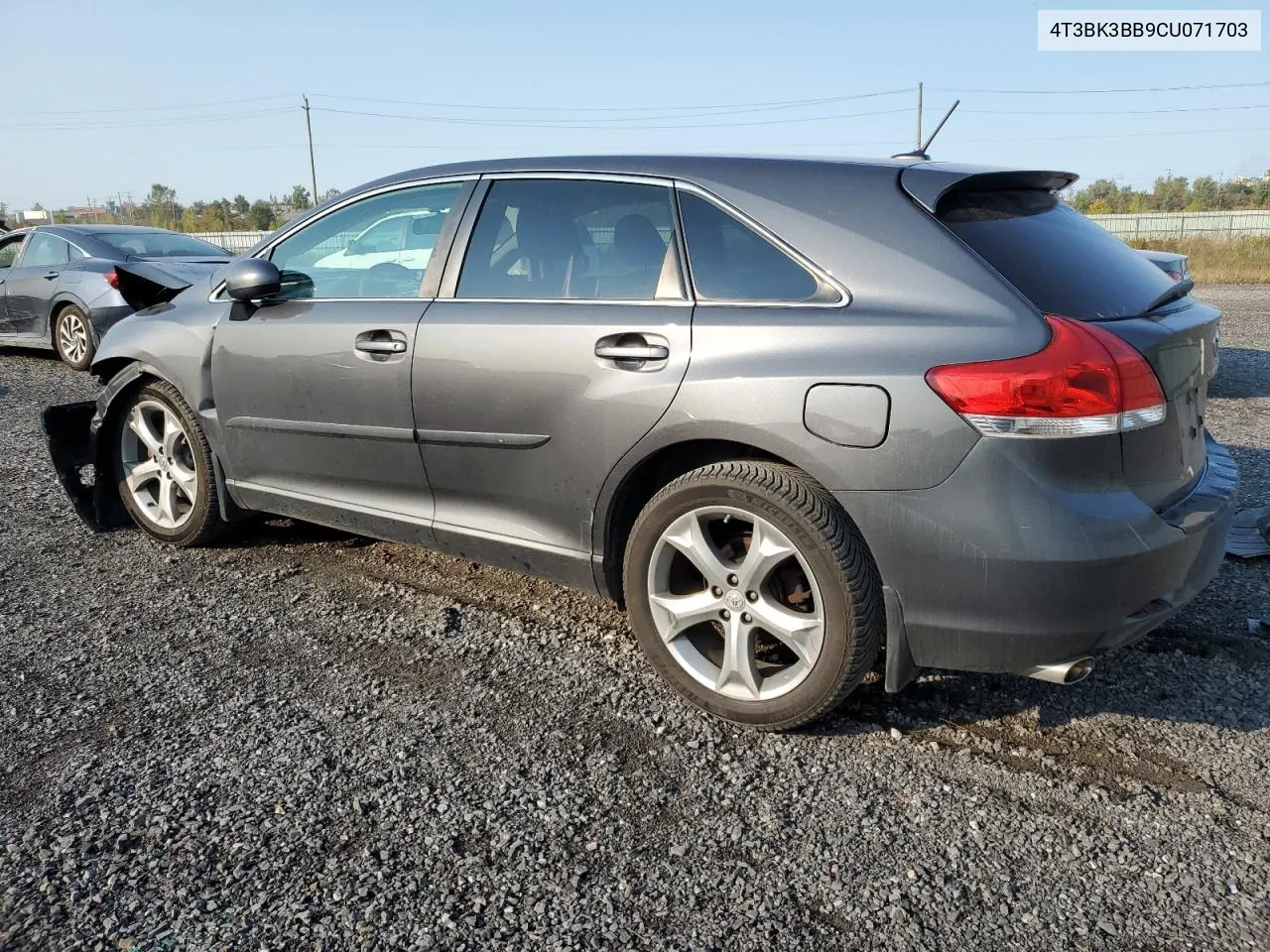 2012 Toyota Venza Le VIN: 4T3BK3BB9CU071703 Lot: 73755314