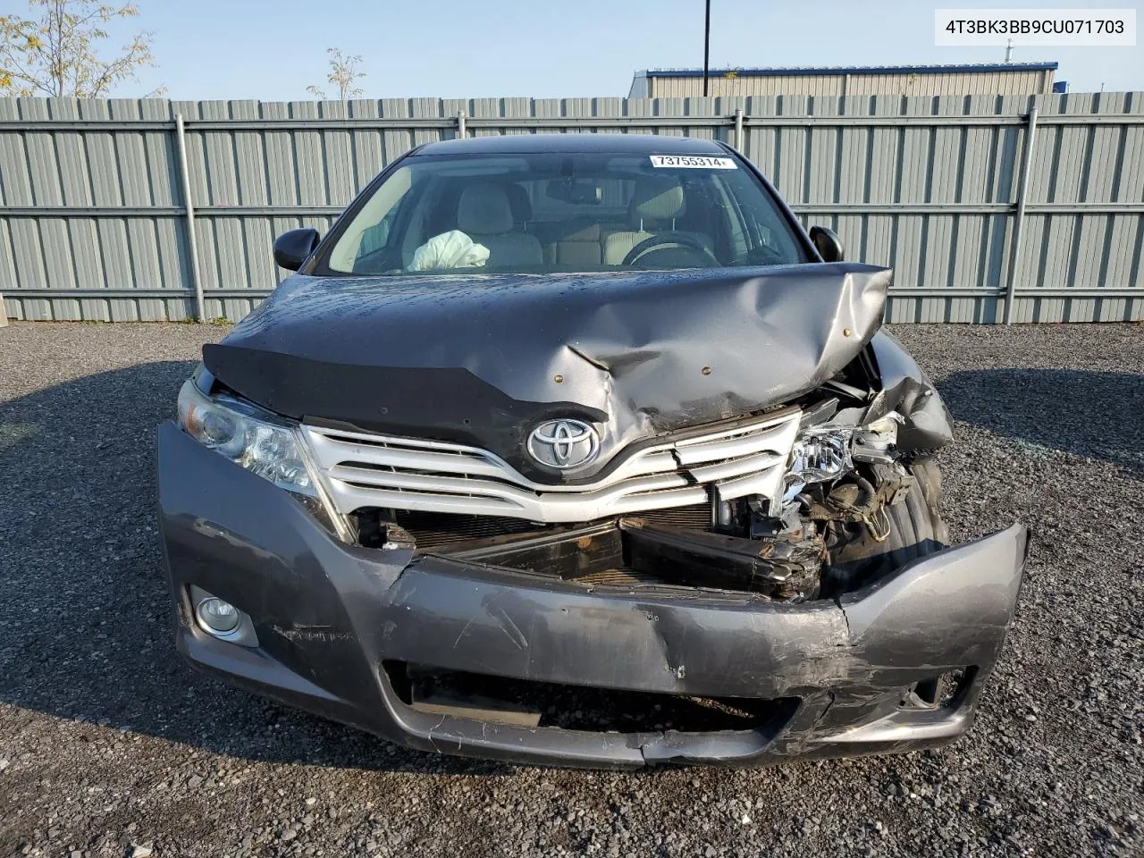 2012 Toyota Venza Le VIN: 4T3BK3BB9CU071703 Lot: 73755314