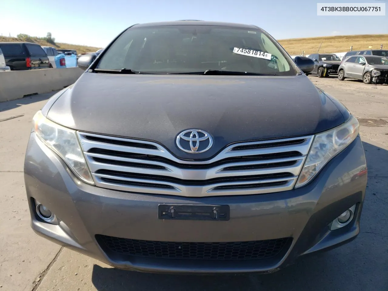 2012 Toyota Venza Le VIN: 4T3BK3BB0CU067751 Lot: 74581814