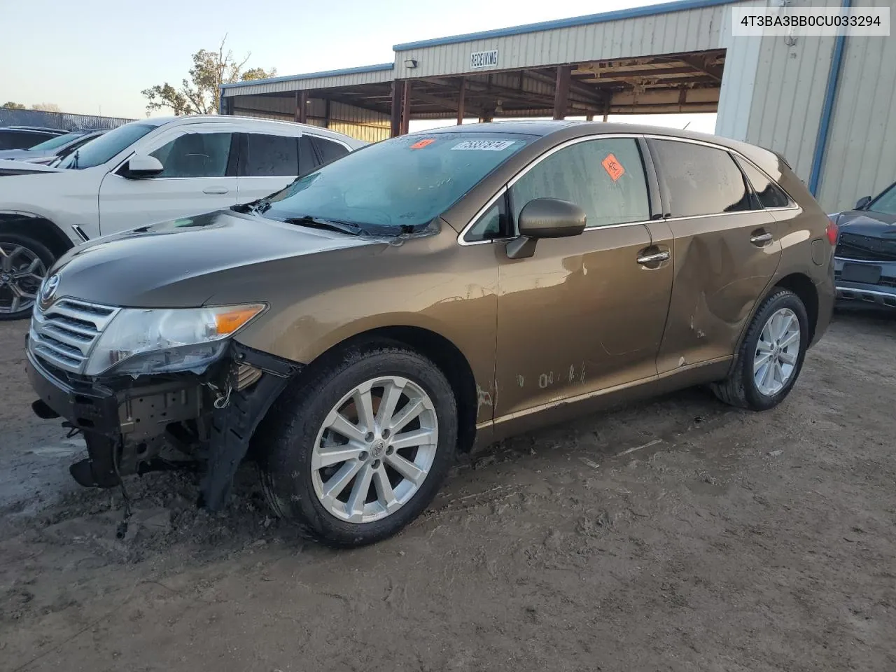 2012 Toyota Venza Le VIN: 4T3BA3BB0CU033294 Lot: 75337874