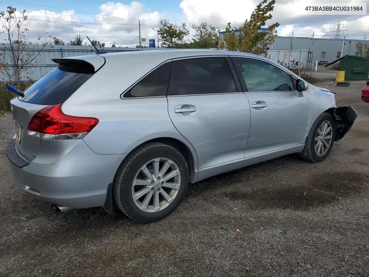 2012 Toyota Venza Le VIN: 4T3BA3BB4CU031984 Lot: 76002004