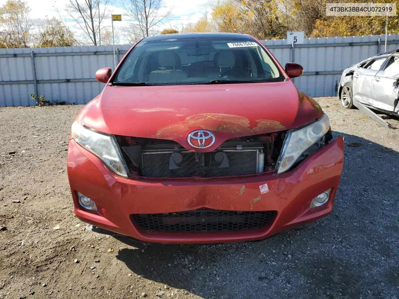 2012 Toyota Venza Le VIN: 4T3BK3BB4CU072919 Lot: 76661044