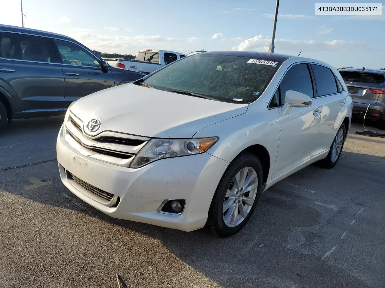 2013 Toyota Venza Le VIN: 4T3BA3BB3DU035171 Lot: 74883314