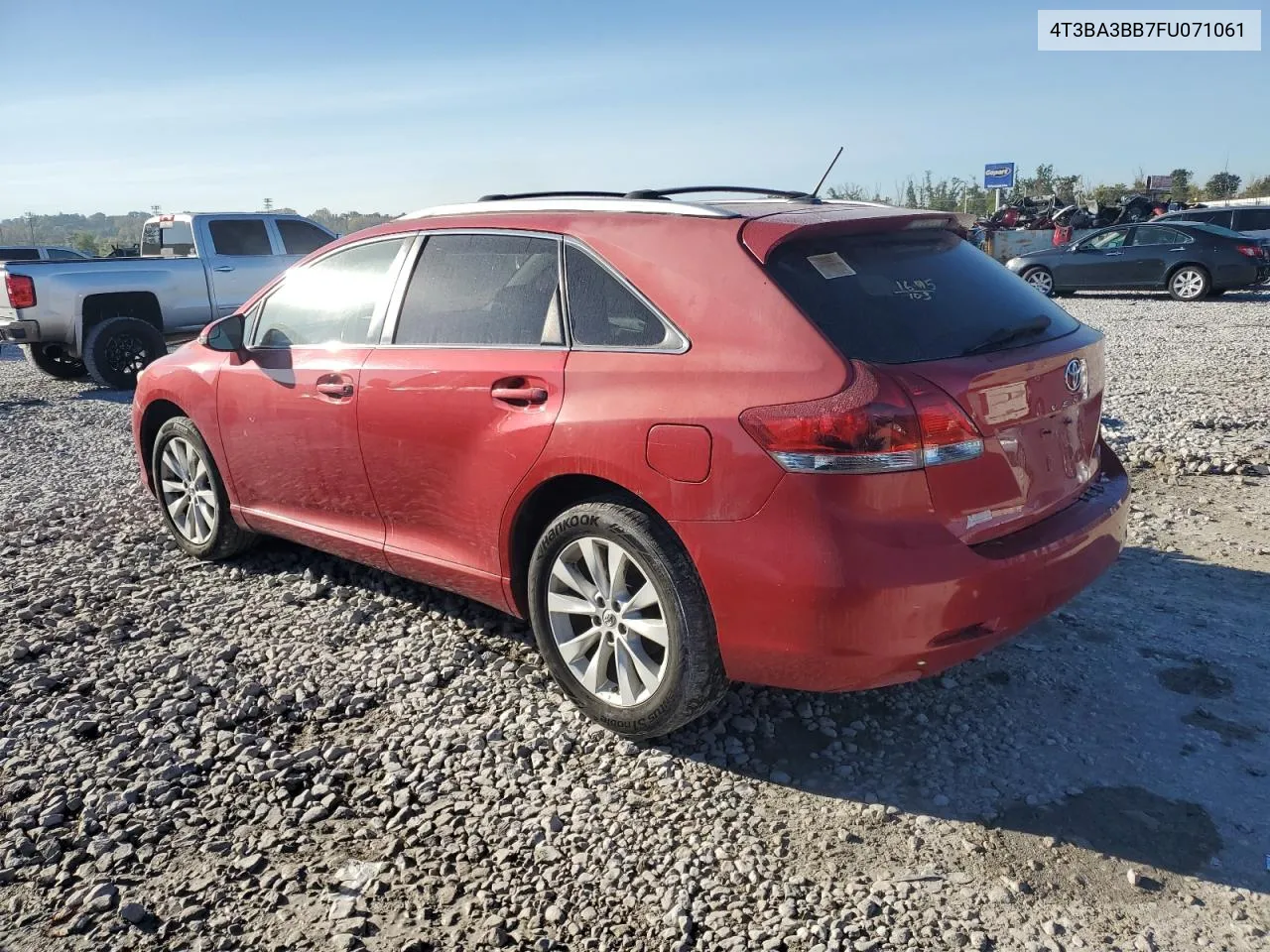 2015 Toyota Venza Le VIN: 4T3BA3BB7FU071061 Lot: 74833504