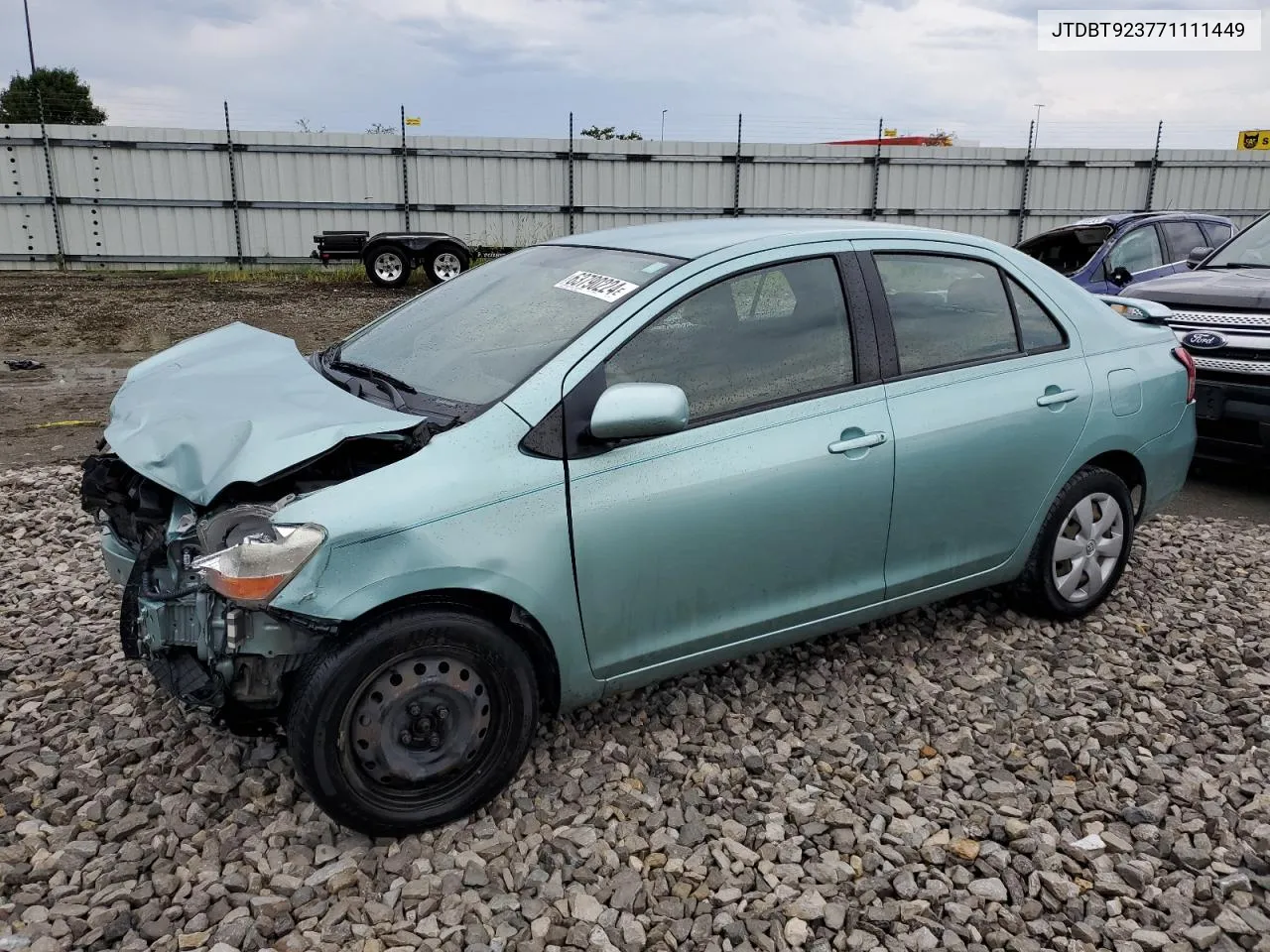 2007 Toyota Yaris VIN: JTDBT923771111449 Lot: 63790224