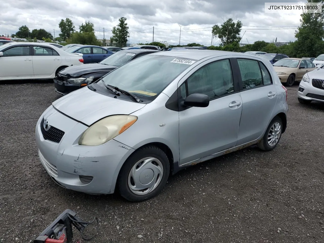 2007 Toyota Yaris VIN: JTDKT923175118003 Lot: 67552104