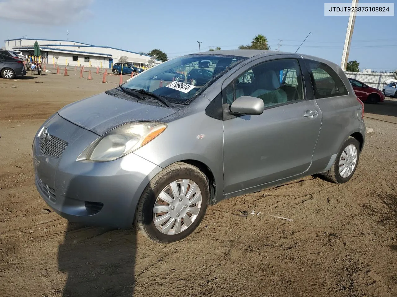 2007 Toyota Yaris VIN: JTDJT923875108824 Lot: 71598474