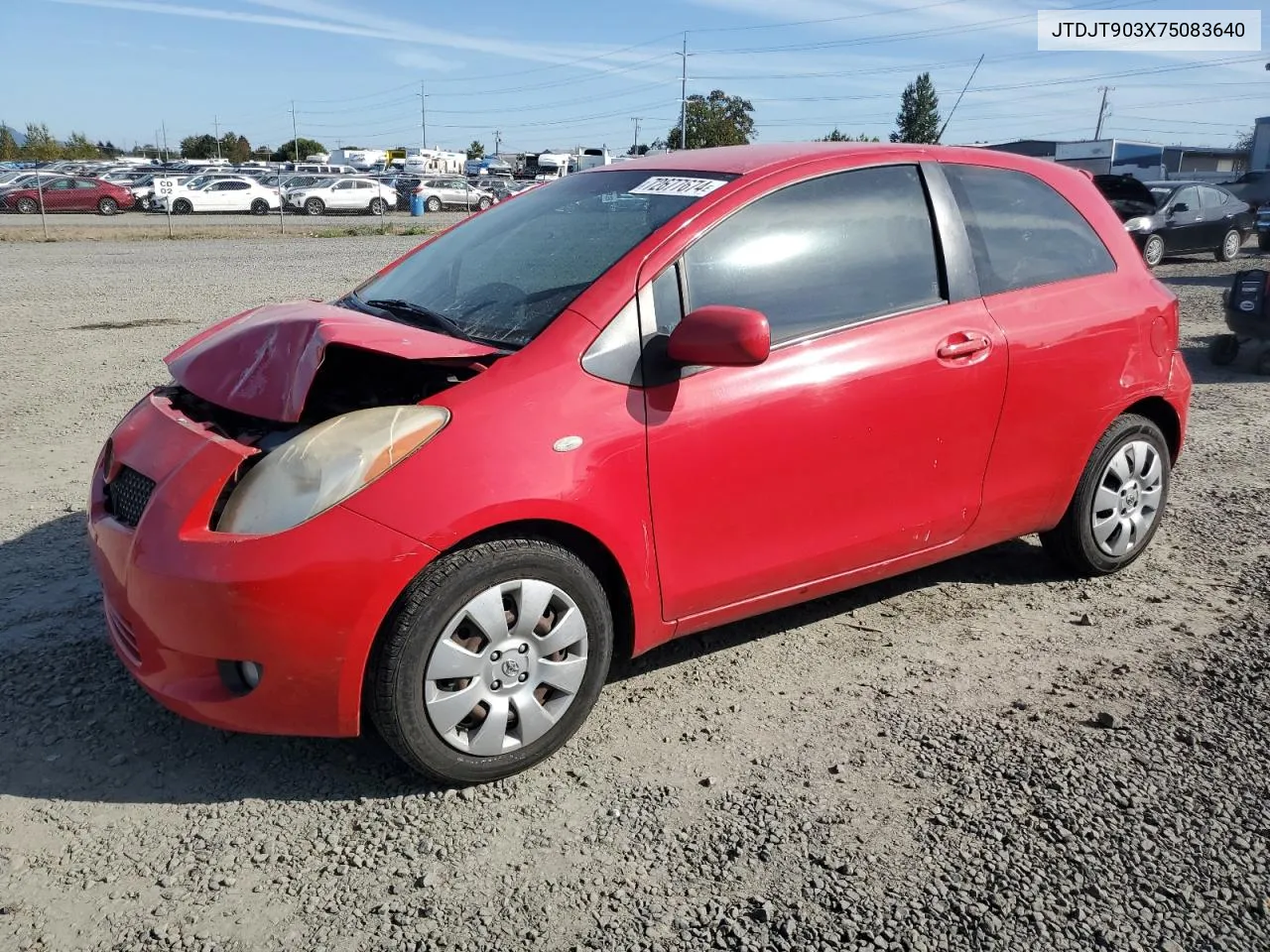 2007 Toyota Yaris VIN: JTDJT903X75083640 Lot: 72677674