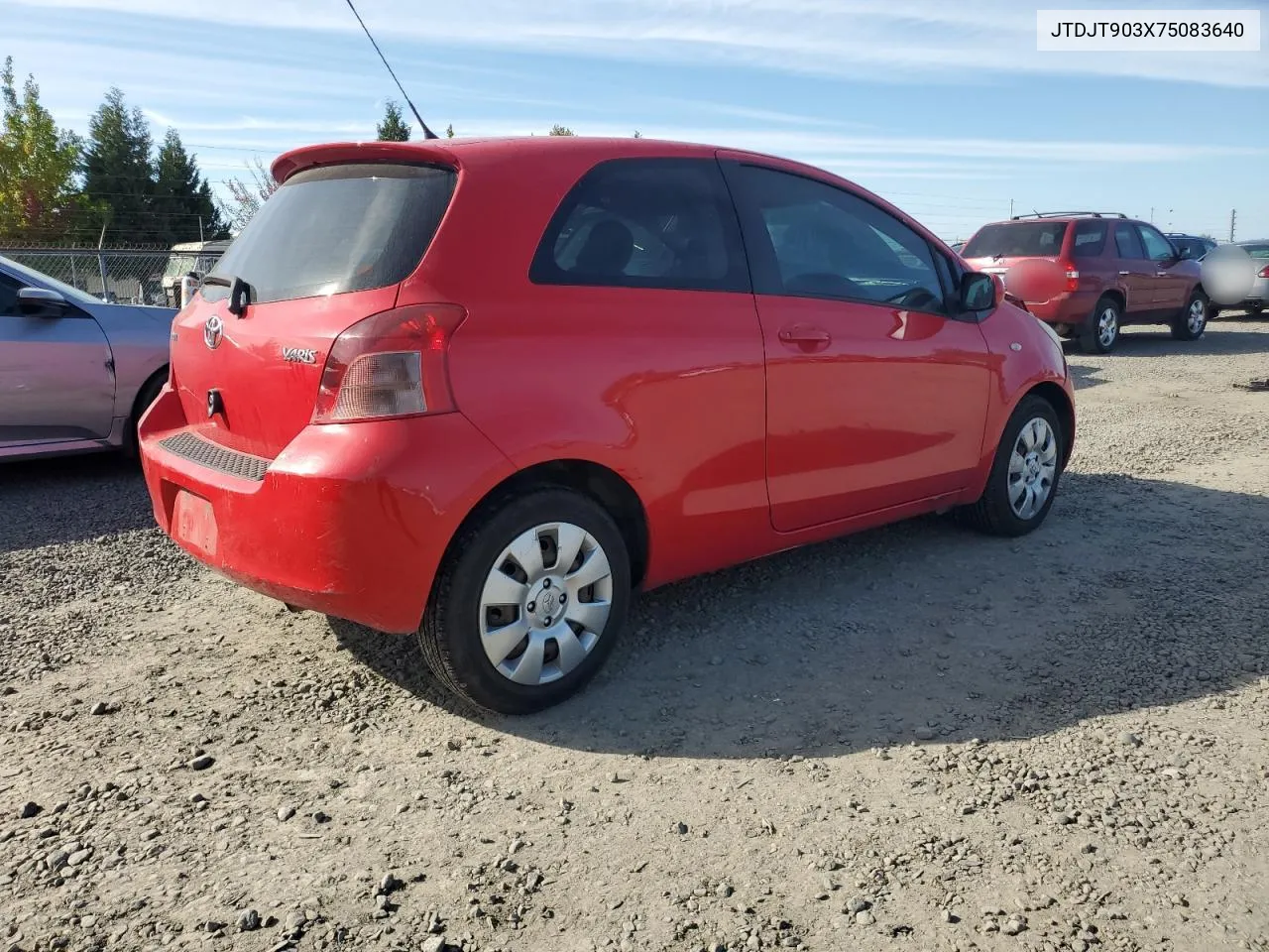 2007 Toyota Yaris VIN: JTDJT903X75083640 Lot: 72677674