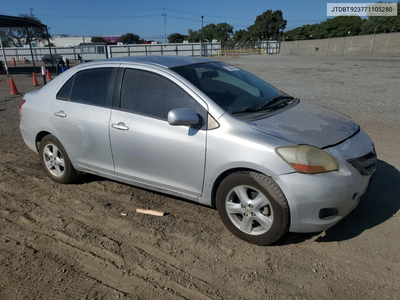 2007 Toyota Yaris VIN: JTDBT923771105280 Lot: 72862264