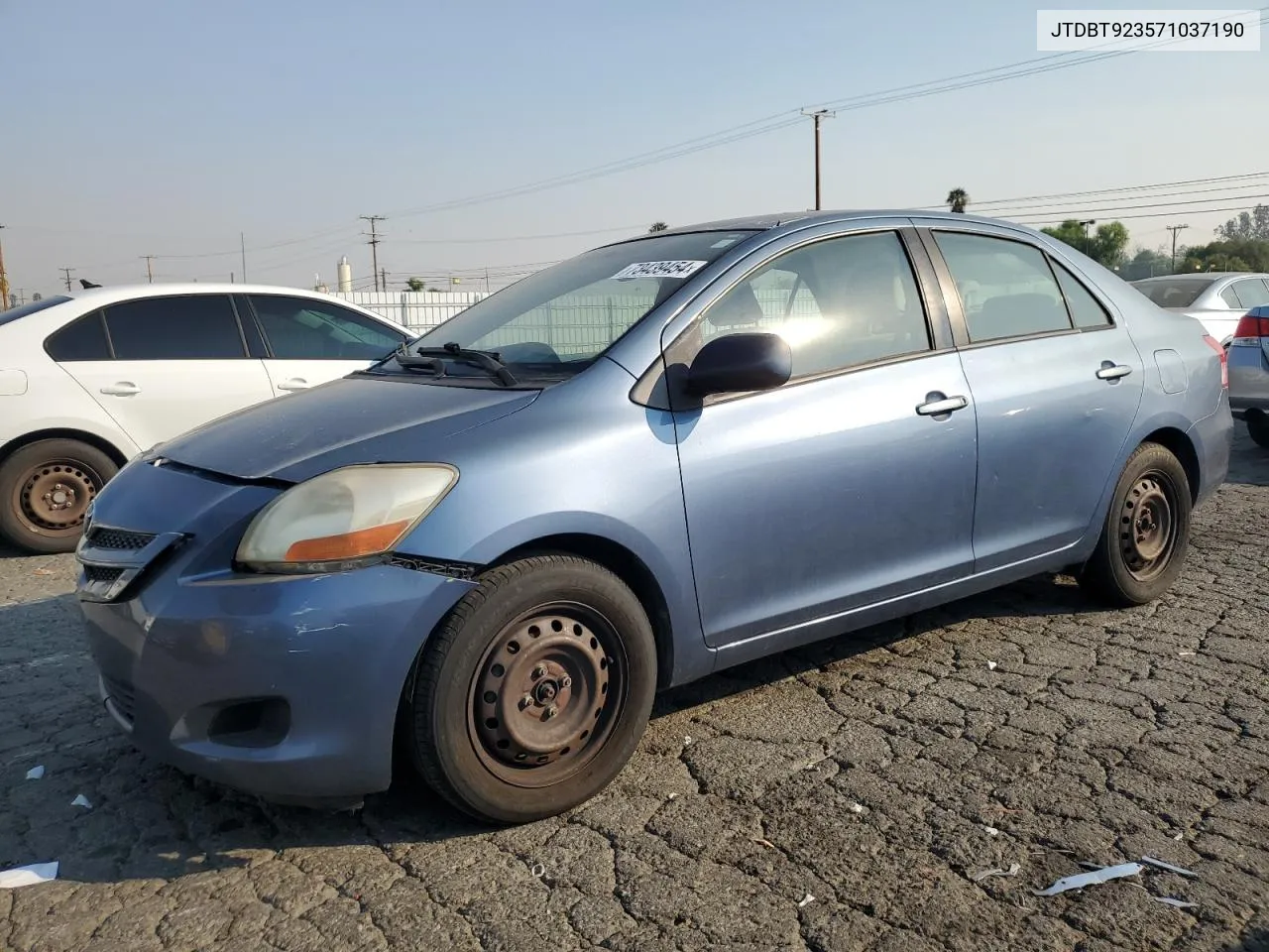 2007 Toyota Yaris VIN: JTDBT923571037190 Lot: 73439454