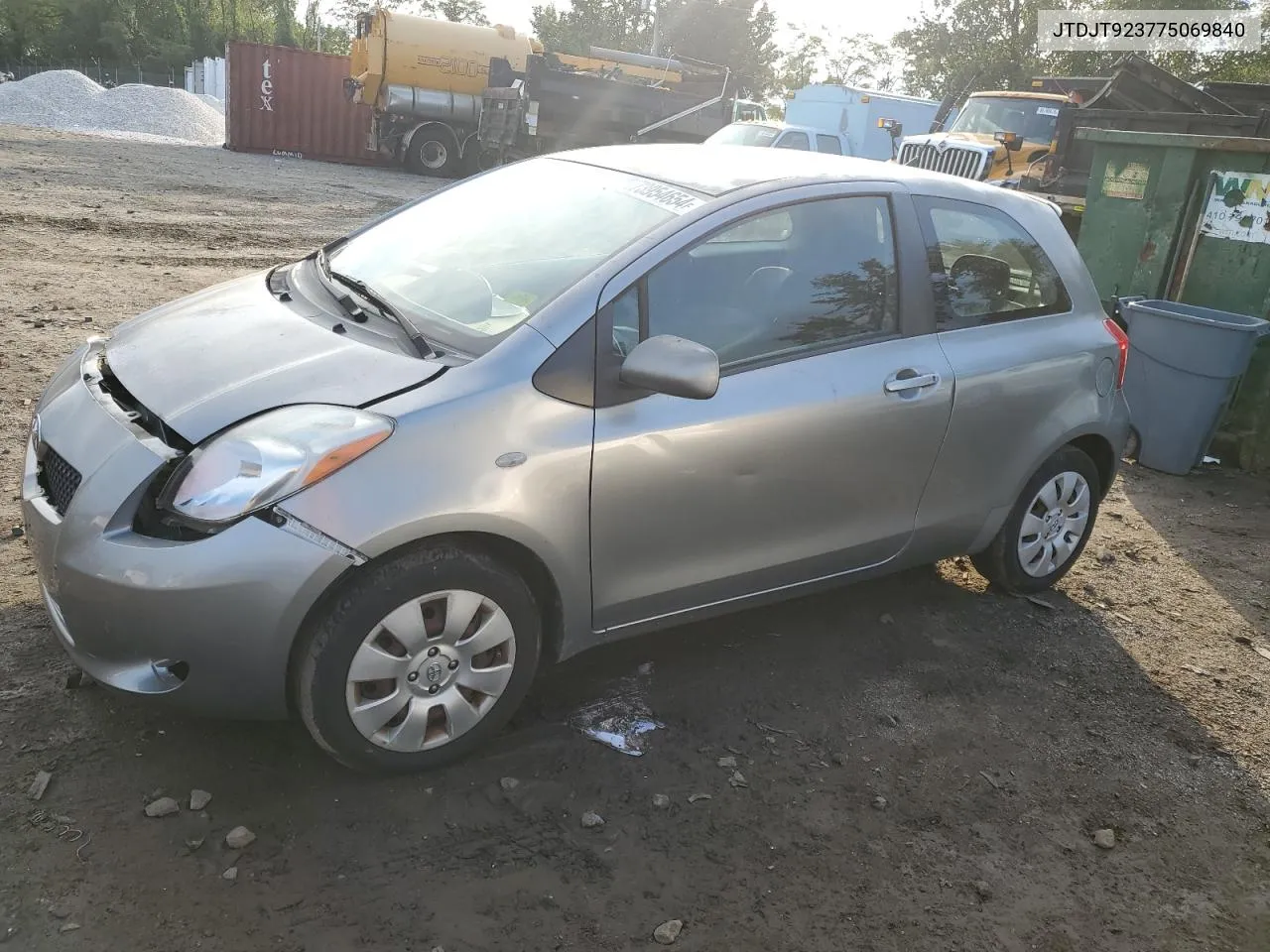 2007 Toyota Yaris VIN: JTDJT923775069840 Lot: 73954654