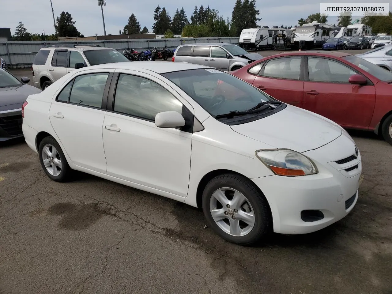 2007 Toyota Yaris VIN: JTDBT923071058075 Lot: 74282024