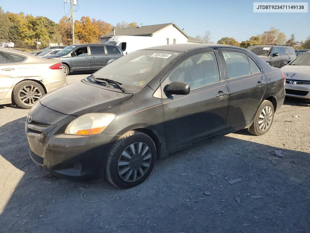 2007 Toyota Yaris VIN: JTDBT923471149138 Lot: 76361064