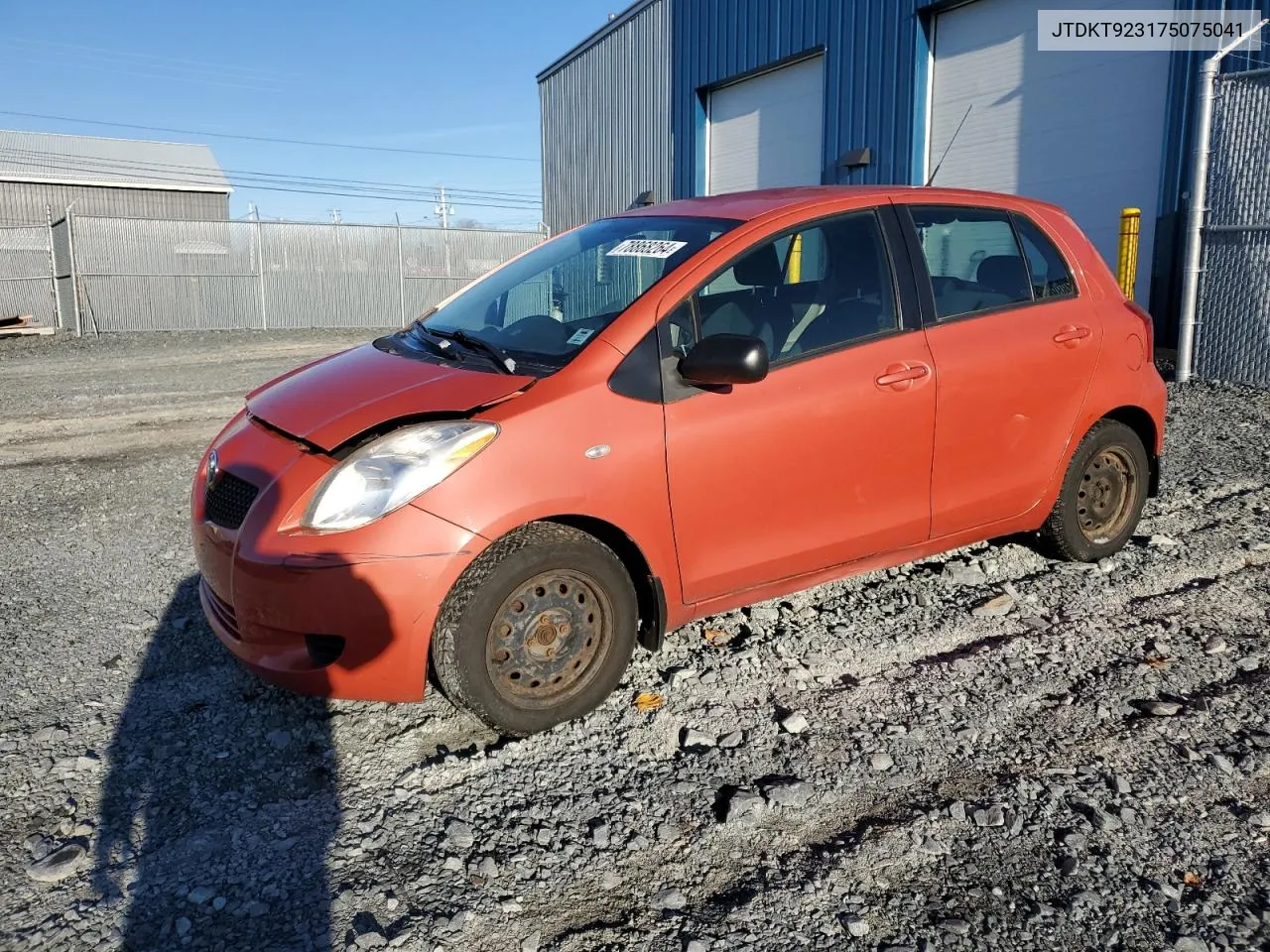 2007 Toyota Yaris VIN: JTDKT923175075041 Lot: 78868264