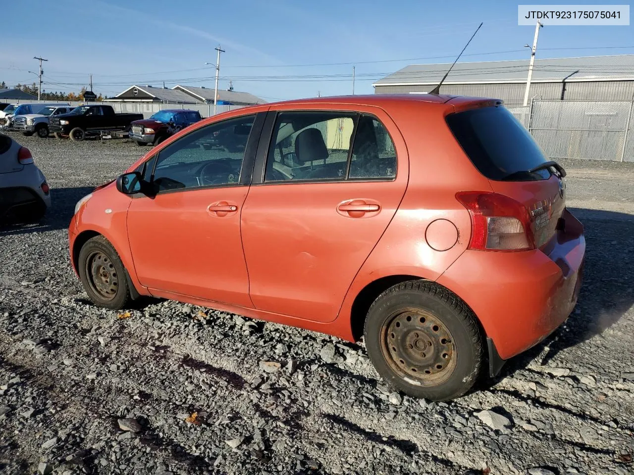 2007 Toyota Yaris VIN: JTDKT923175075041 Lot: 78868264