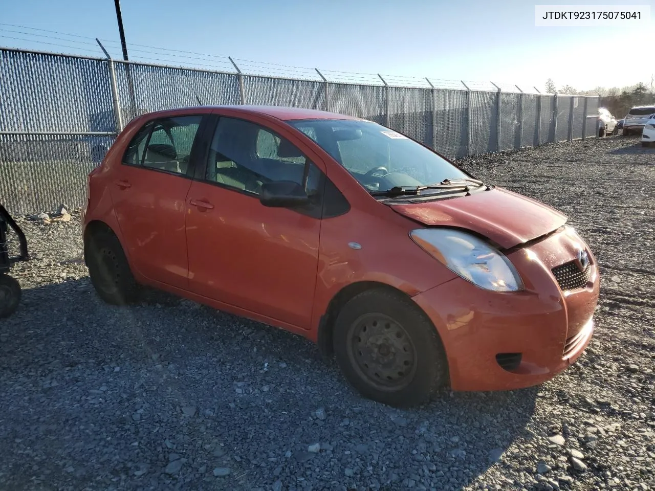 2007 Toyota Yaris VIN: JTDKT923175075041 Lot: 78868264