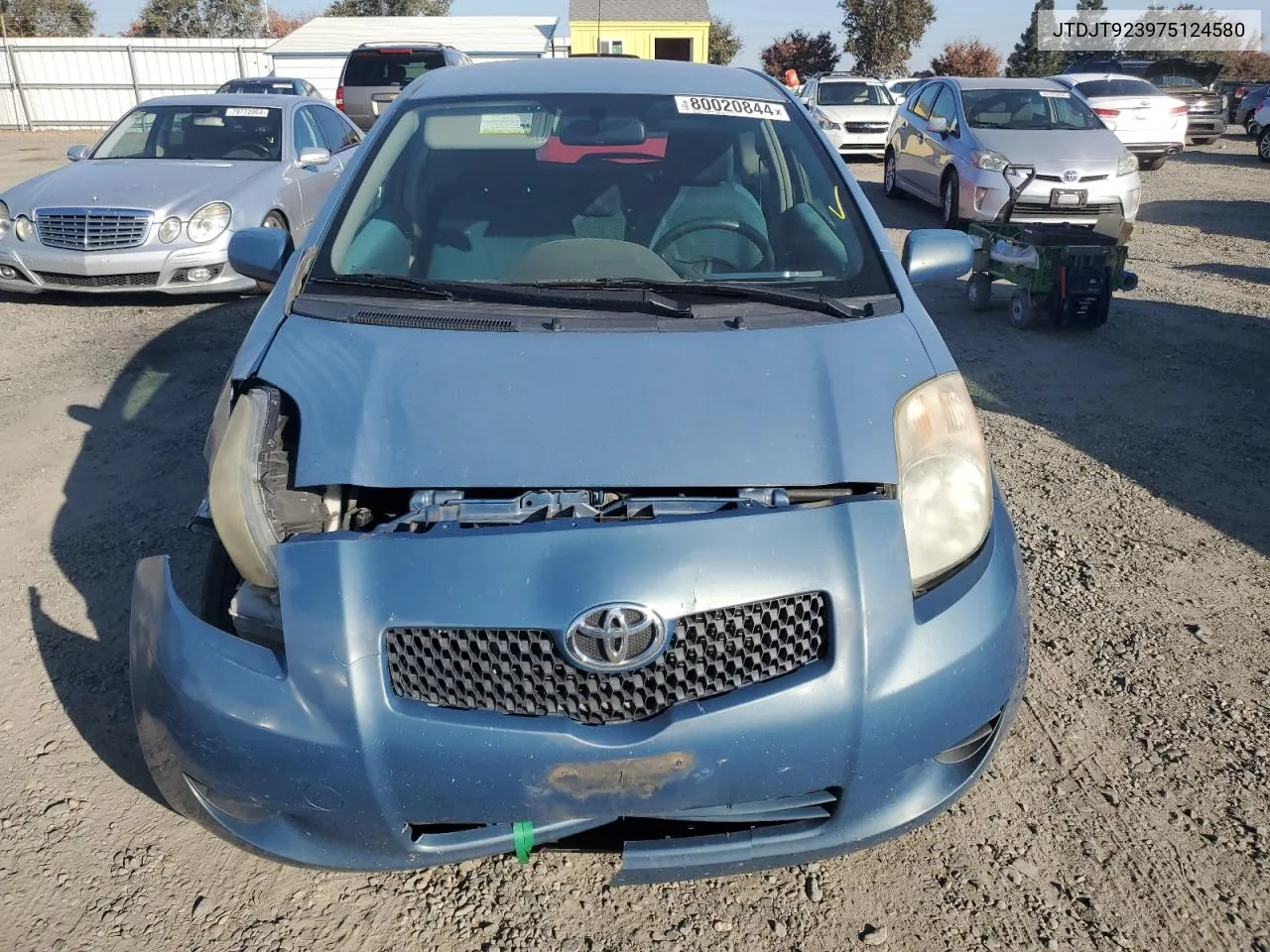 2007 Toyota Yaris VIN: JTDJT923975124580 Lot: 80020844