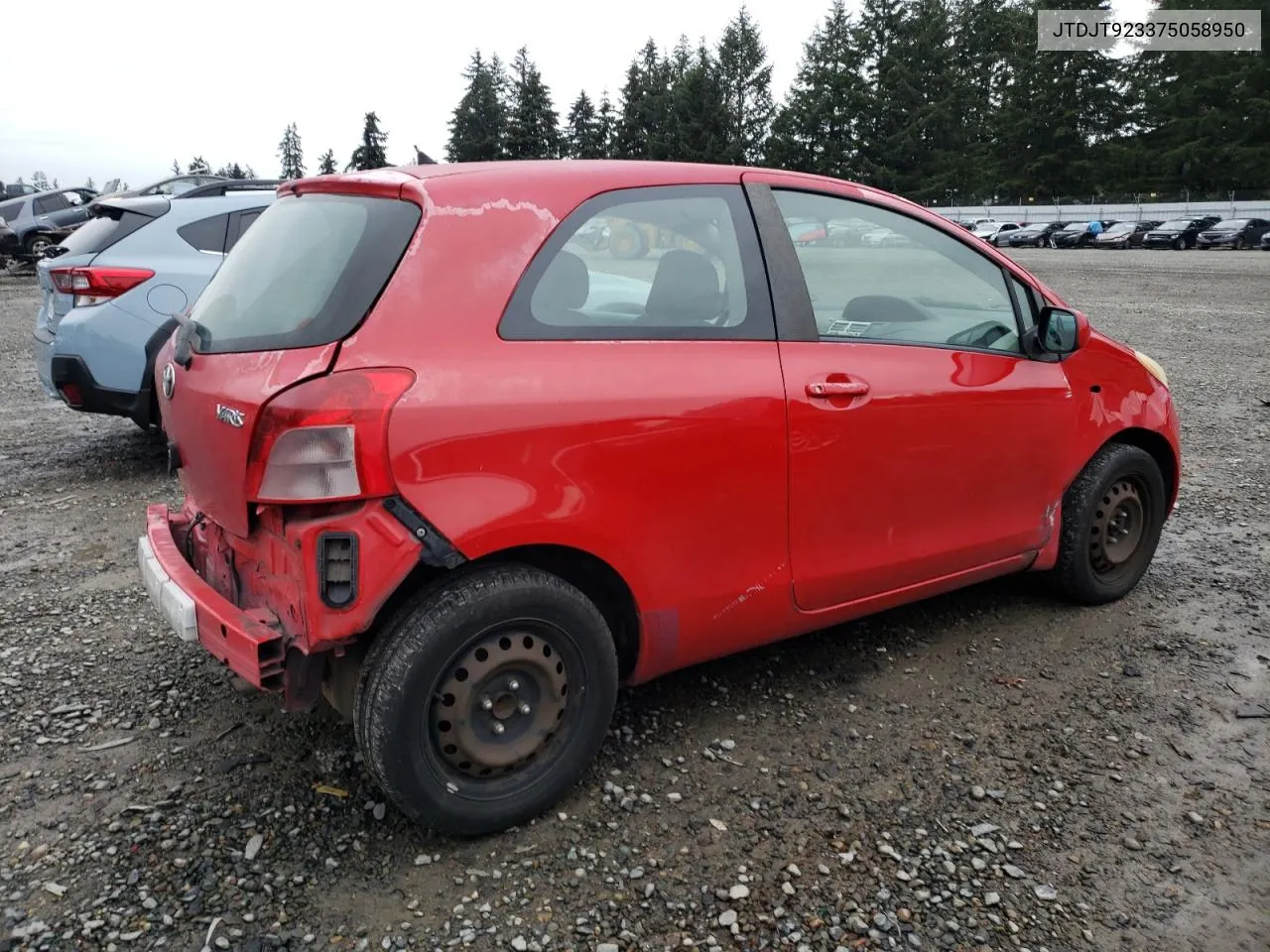 2007 Toyota Yaris VIN: JTDJT923375058950 Lot: 81363094