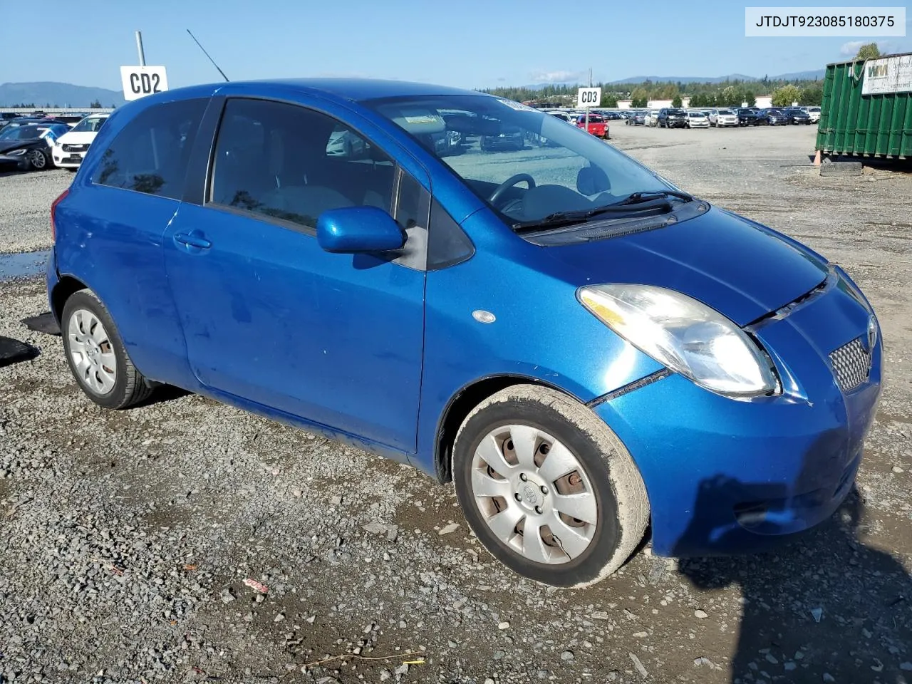 2008 Toyota Yaris VIN: JTDJT923085180375 Lot: 69247354