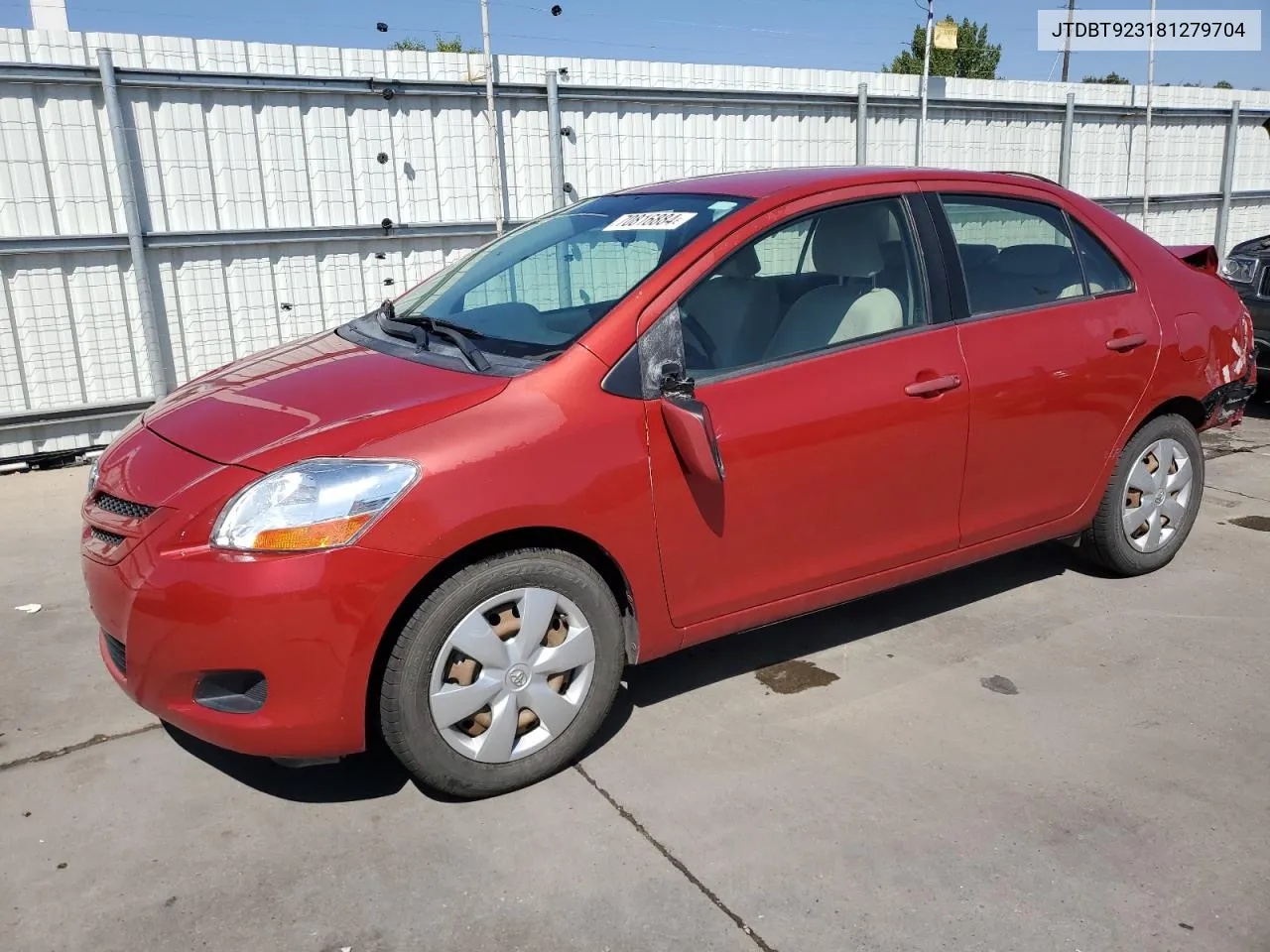 2008 Toyota Yaris VIN: JTDBT923181279704 Lot: 70816884