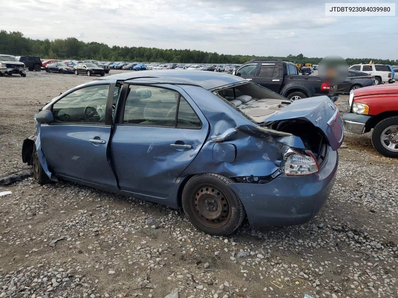 2008 Toyota Yaris VIN: JTDBT923084039980 Lot: 71372744