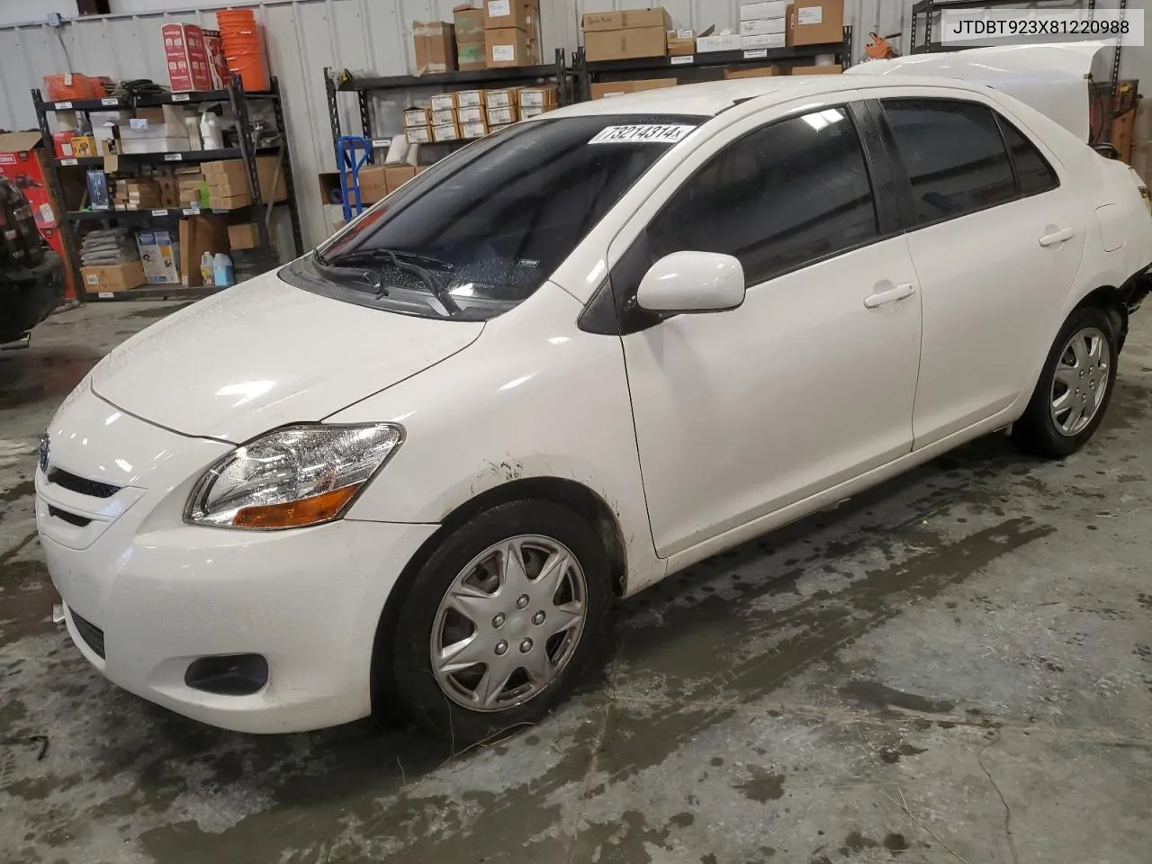 2008 Toyota Yaris VIN: JTDBT923X81220988 Lot: 73214314