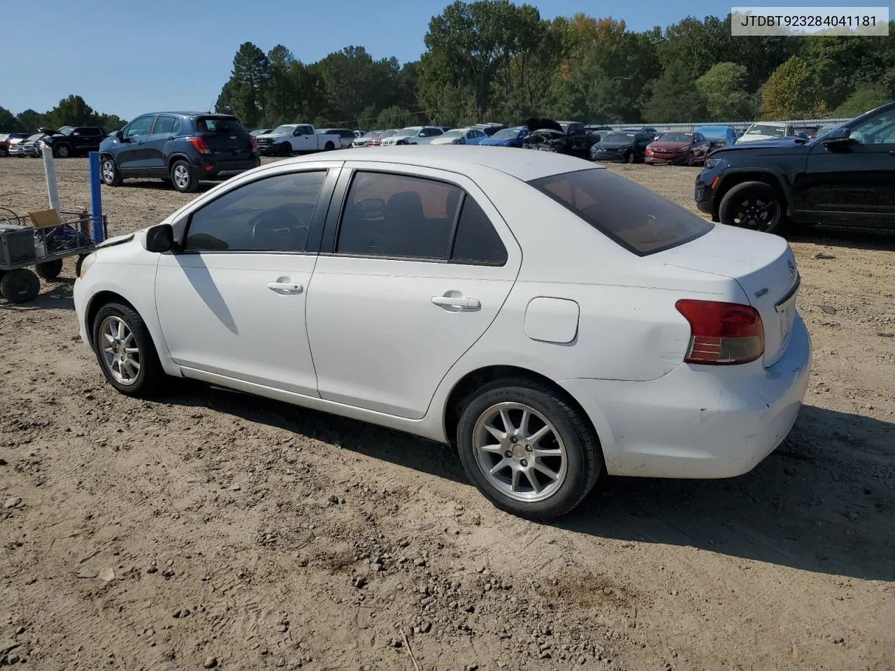 2008 Toyota Yaris VIN: JTDBT923284041181 Lot: 75416394