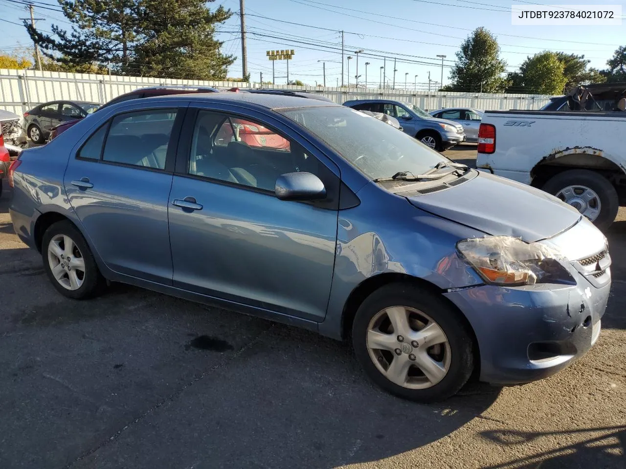 2008 Toyota Yaris VIN: JTDBT923784021072 Lot: 77779694