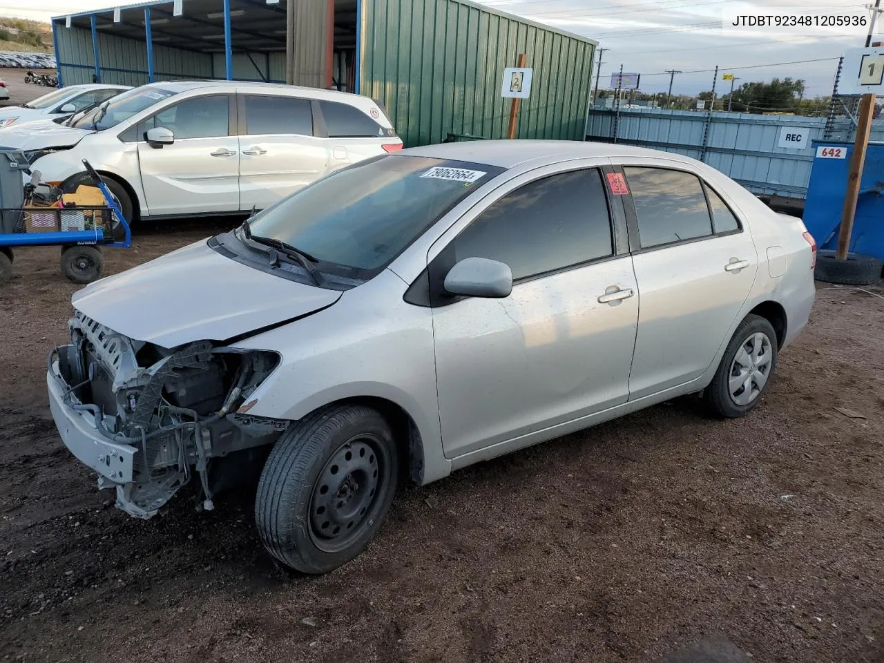 2008 Toyota Yaris VIN: JTDBT923481205936 Lot: 79062664